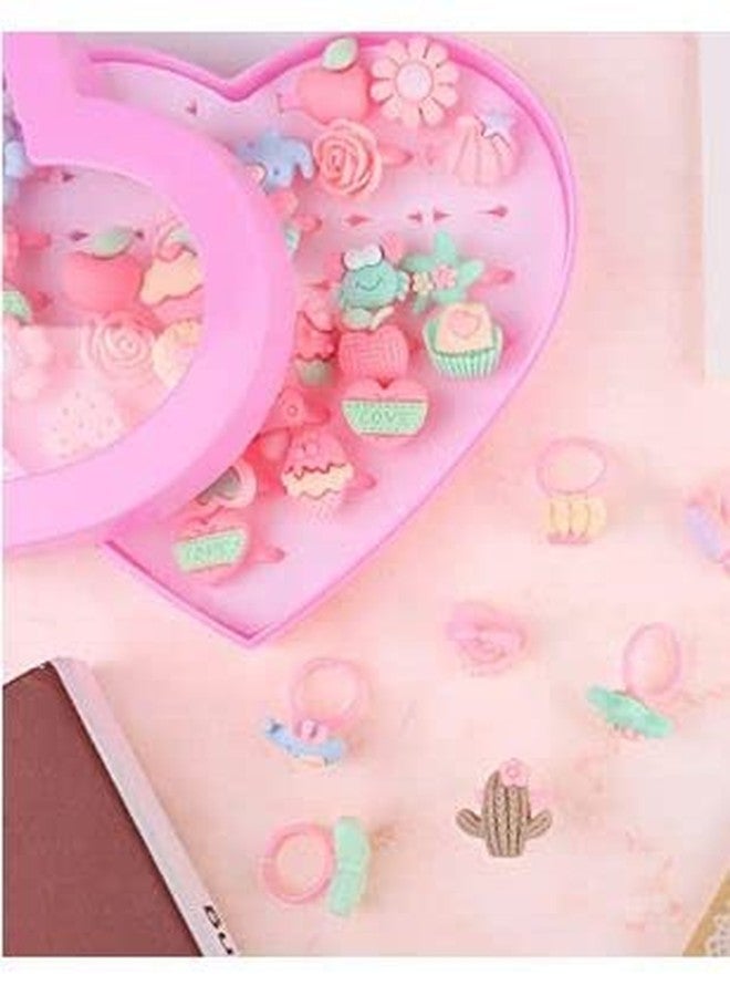 kiyan Adjustable Cute Fruit Finger Rings Pretend Play Toys Set with Box for Toddler Girl (36 Pieces) - Image 3